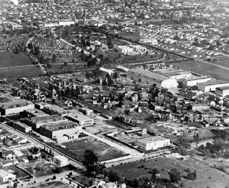 aerial view of Lasky lot